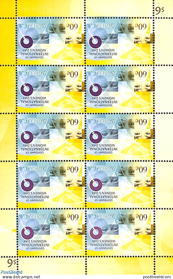 Australia 2011 Int. Women's Day M/s, Mint NH, History - Women - Unused Stamps