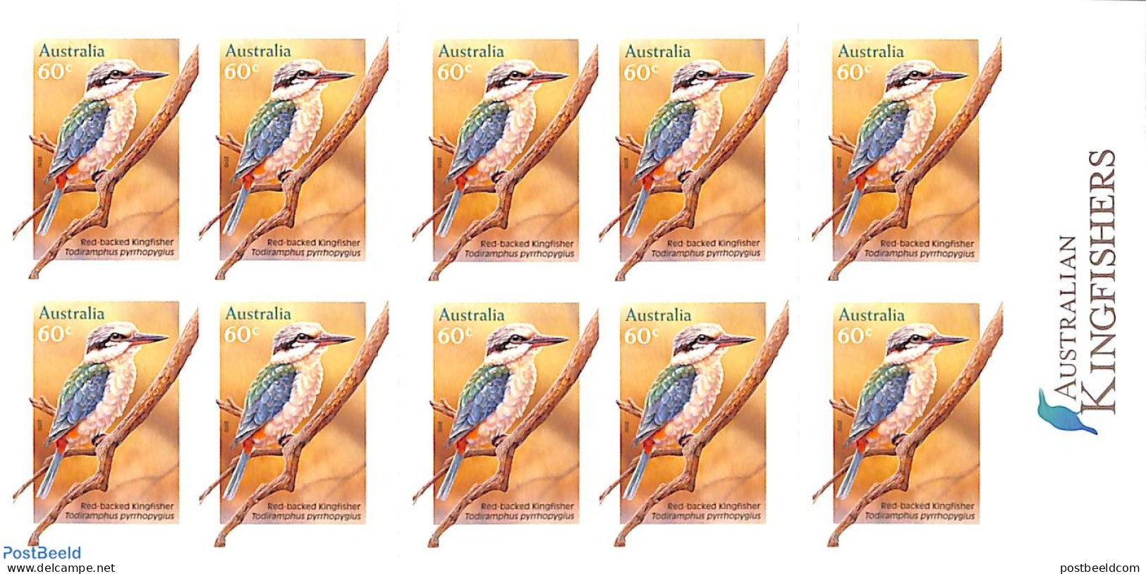 Australia 2010 Kingfisher, Booklet S-a, Mint NH, Nature - Birds - Stamp Booklets - Kingfishers - Nuevos