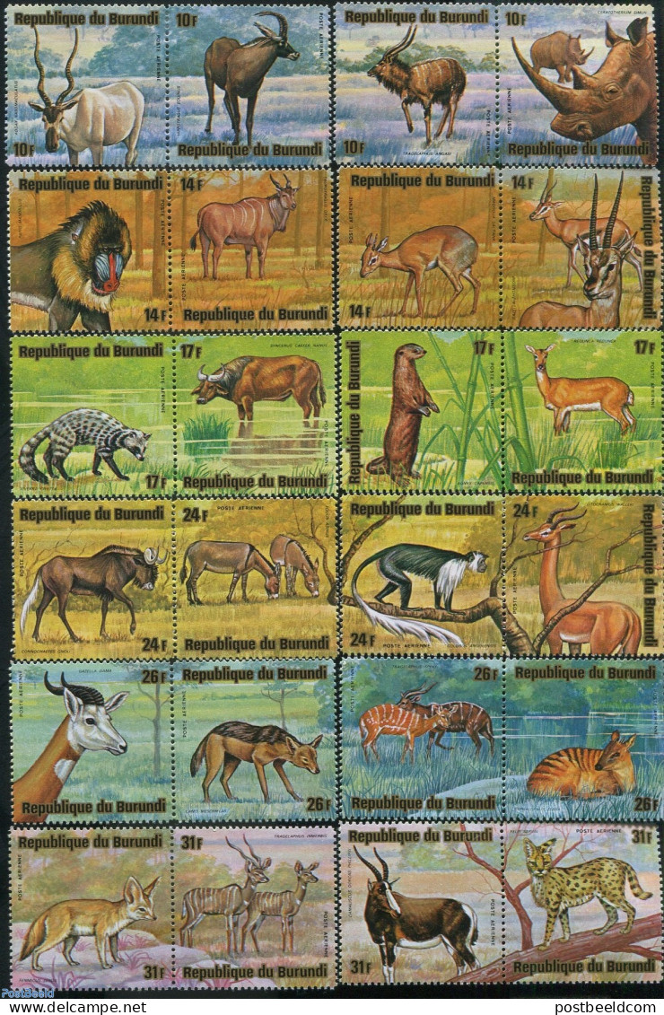 Burundi 1975 Animals 24v, Mint NH, Nature - Animals (others & Mixed) - Cat Family - Monkeys - Other & Unclassified