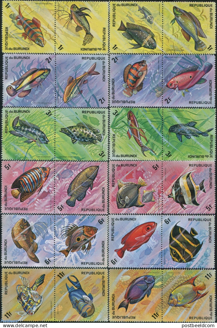 Burundi 1974 Fish 24v, Mint NH, Nature - Fish - Fische