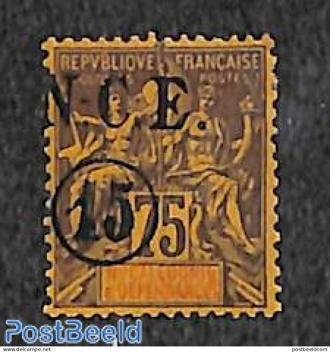New Caledonia 1899 15 On 75c, Stamp Out Of Set, Unused (hinged) - Unused Stamps