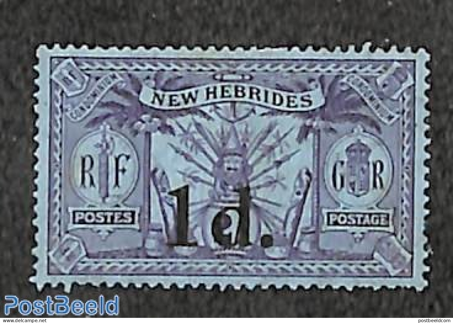 New Hebrides 1920 1d On 2sh, Stamp Out Of Set, Unused (hinged) - Ungebraucht