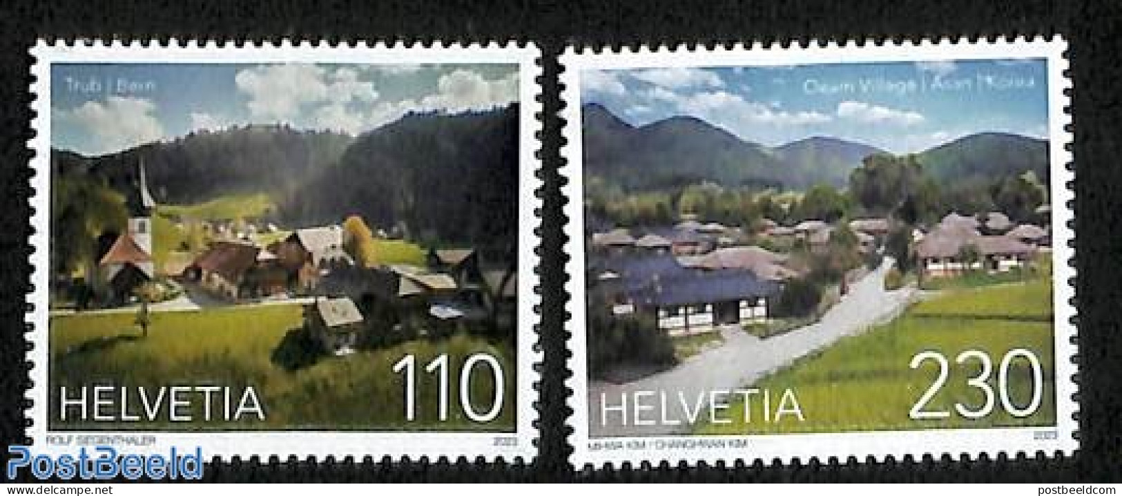 Switzerland 2023 Villages, Joint Issue South Korea 2v, Mint NH, Various - Joint Issues - Nuevos
