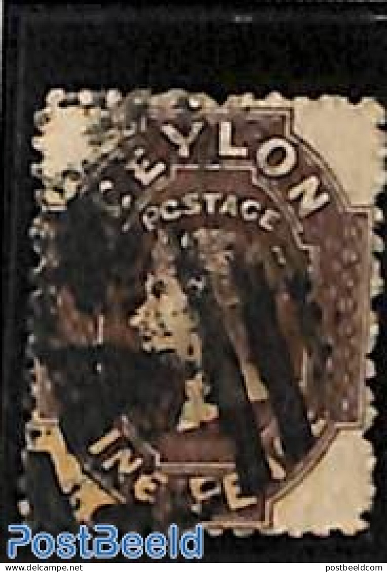 Sri Lanka (Ceylon) 1863 9d, WM Crown-CC, Used, Used Stamps - Sri Lanka (Ceylon) (1948-...)
