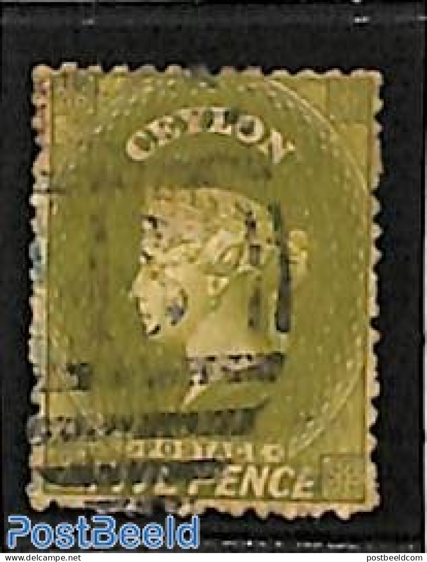 Sri Lanka (Ceylon) 1863 5d, WM Crown-CC, Used, Used Stamps - Sri Lanka (Ceilán) (1948-...)