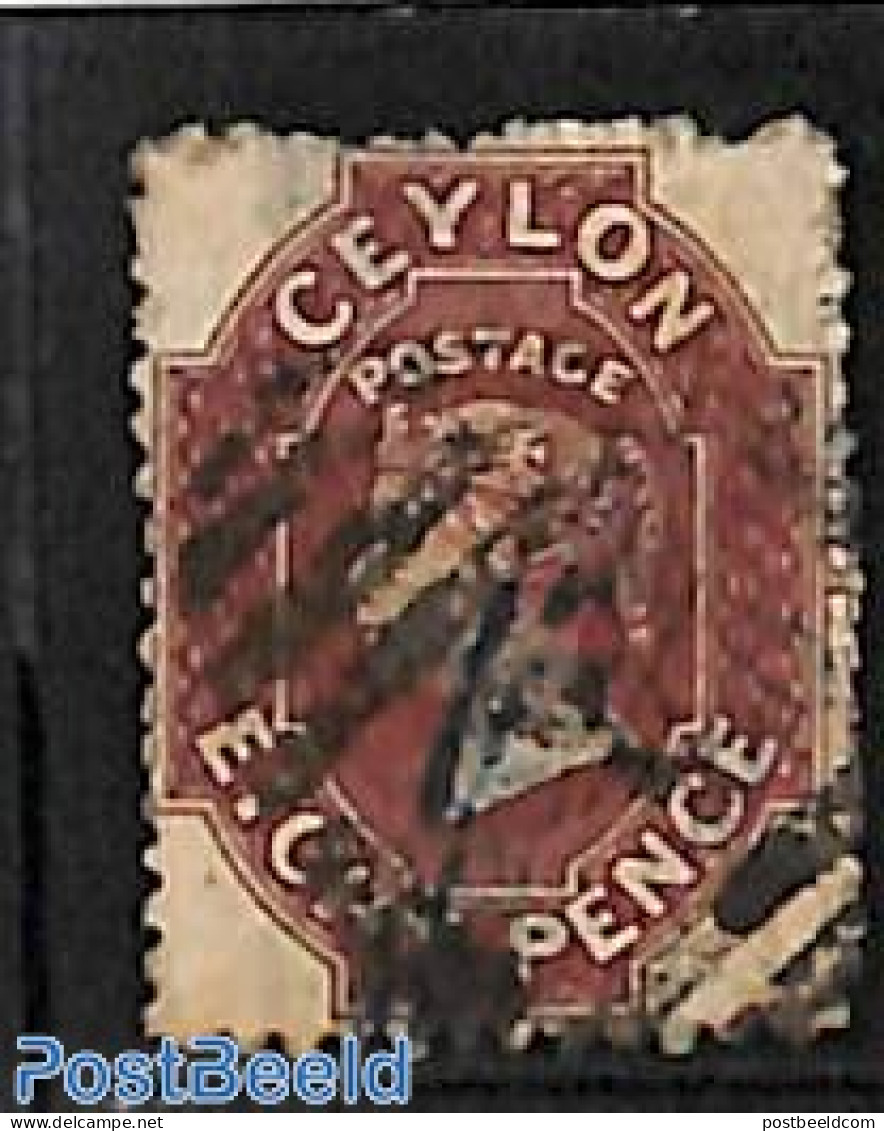 Sri Lanka (Ceylon) 1863 8d, WM Crown-CC, Used, Used Stamps - Sri Lanka (Ceilán) (1948-...)