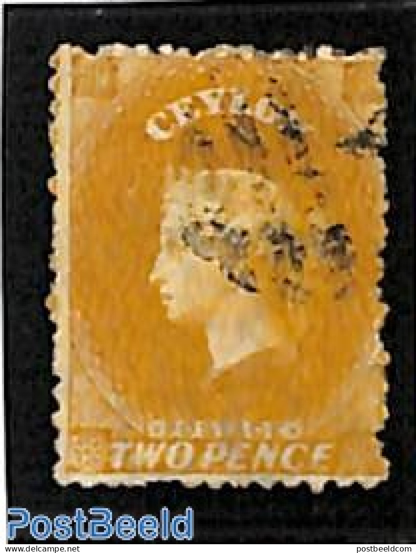 Sri Lanka (Ceylon) 1863 2d, WM Crown-CC, Used, Used Stamps - Sri Lanka (Ceylon) (1948-...)