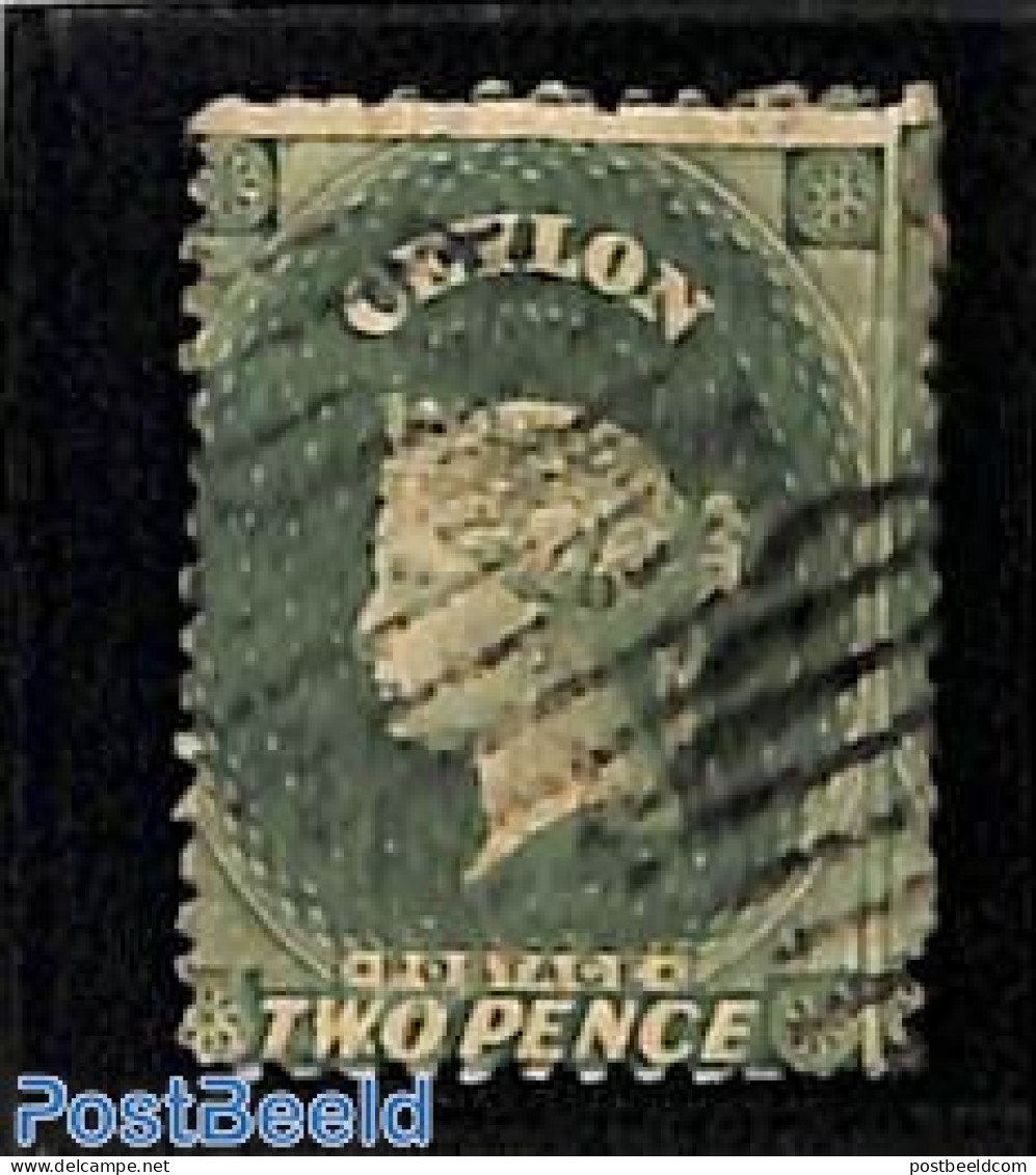 Sri Lanka (Ceylon) 1863 2d, WM Crown-CC, Used, Used Stamps - Sri Lanka (Ceilán) (1948-...)