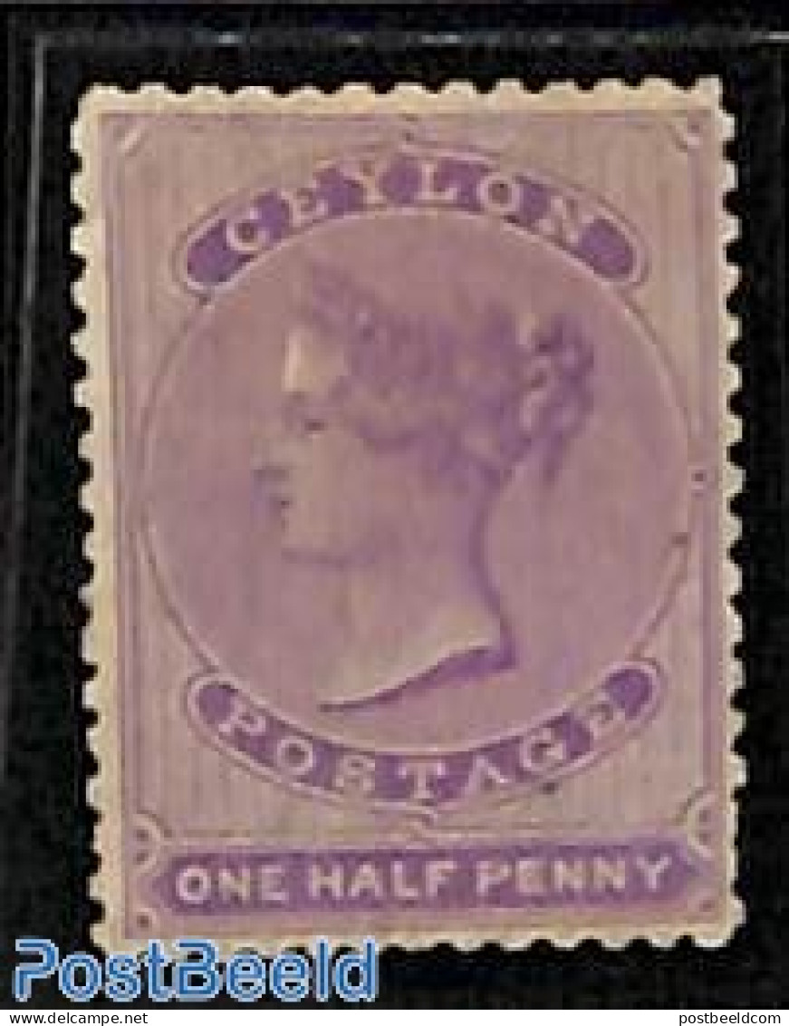 Sri Lanka (Ceylon) 1863 1/2d, WM Crown-CC, Stamp Out Of Set, Unused (hinged) - Sri Lanka (Ceylan) (1948-...)