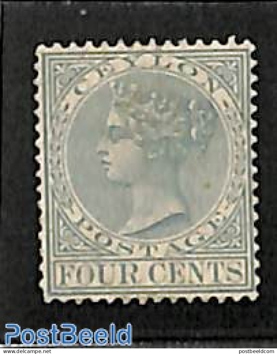 Sri Lanka (Ceylon) 1872 4c Grey, Stamp Out Of Set, Unused (hinged) - Sri Lanka (Ceylan) (1948-...)