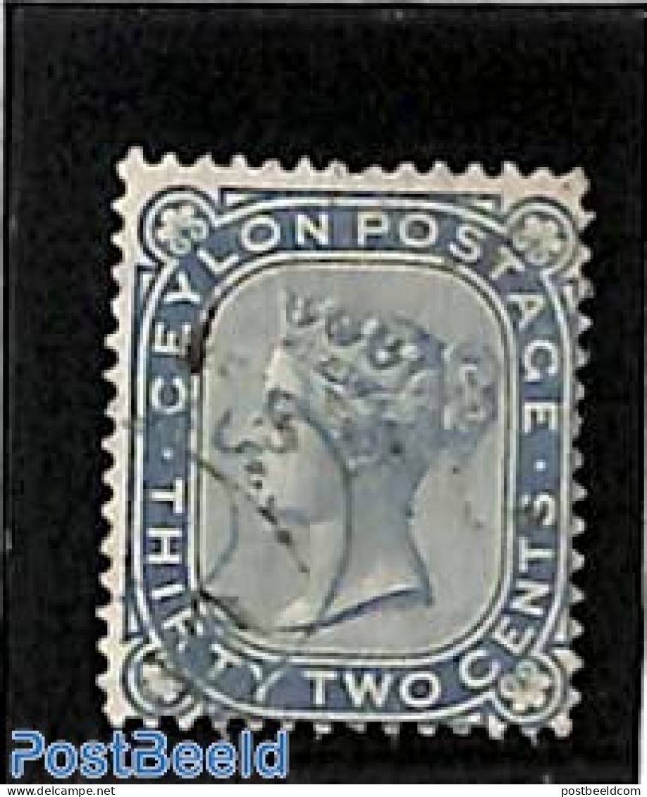 Sri Lanka (Ceylon) 1872 32c, Used, Used Stamps - Sri Lanka (Ceylon) (1948-...)
