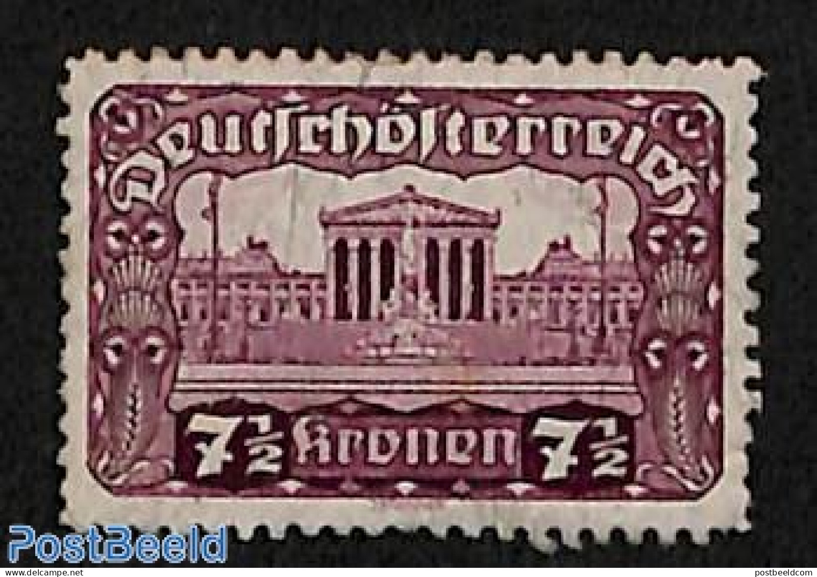 Austria 1919 7.5Kr, Perf. 11.5, Without Gum, Unused (hinged) - Unused Stamps