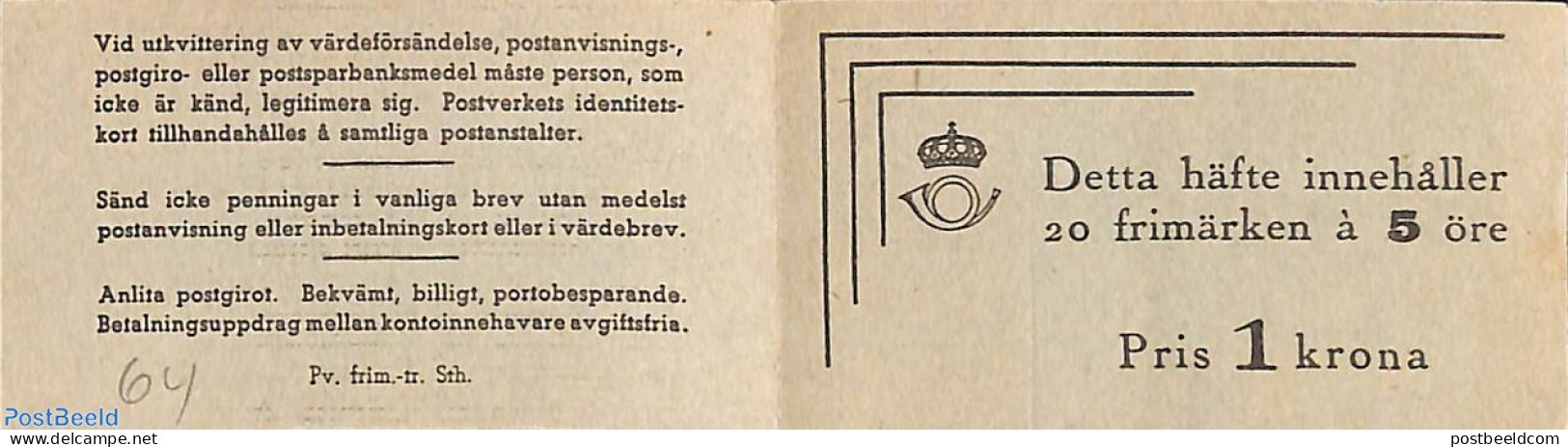 Sweden 1942 C.W. Von Scheele Booklet, Mint NH, Science - Chemistry & Chemists - Stamp Booklets - Ongebruikt
