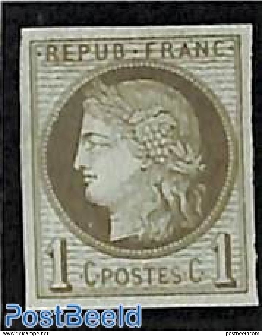 French Colonies (gen. Issues) 1872 1c, Stamp Out Of Set, Unused (hinged) - Autres & Non Classés