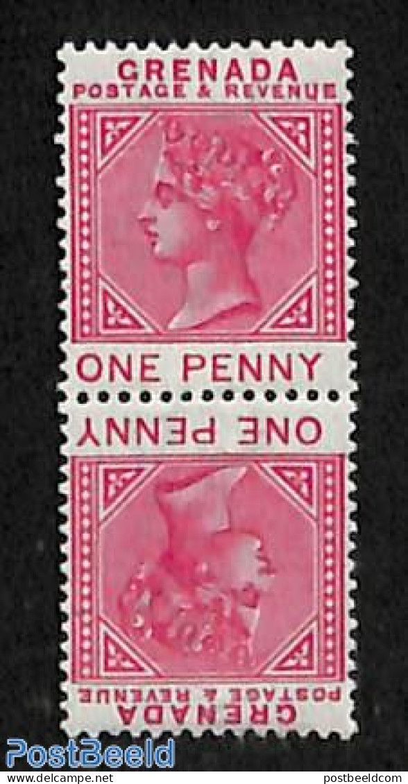 Grenada 1887 1d, Tete-Beche Pair, Mint NH - Other & Unclassified