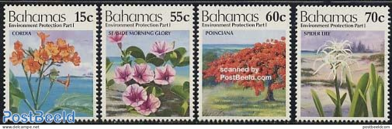 Bahamas 1993 Flowers 4v, Unused (hinged), Nature - Environment - Flowers & Plants - Umweltschutz Und Klima