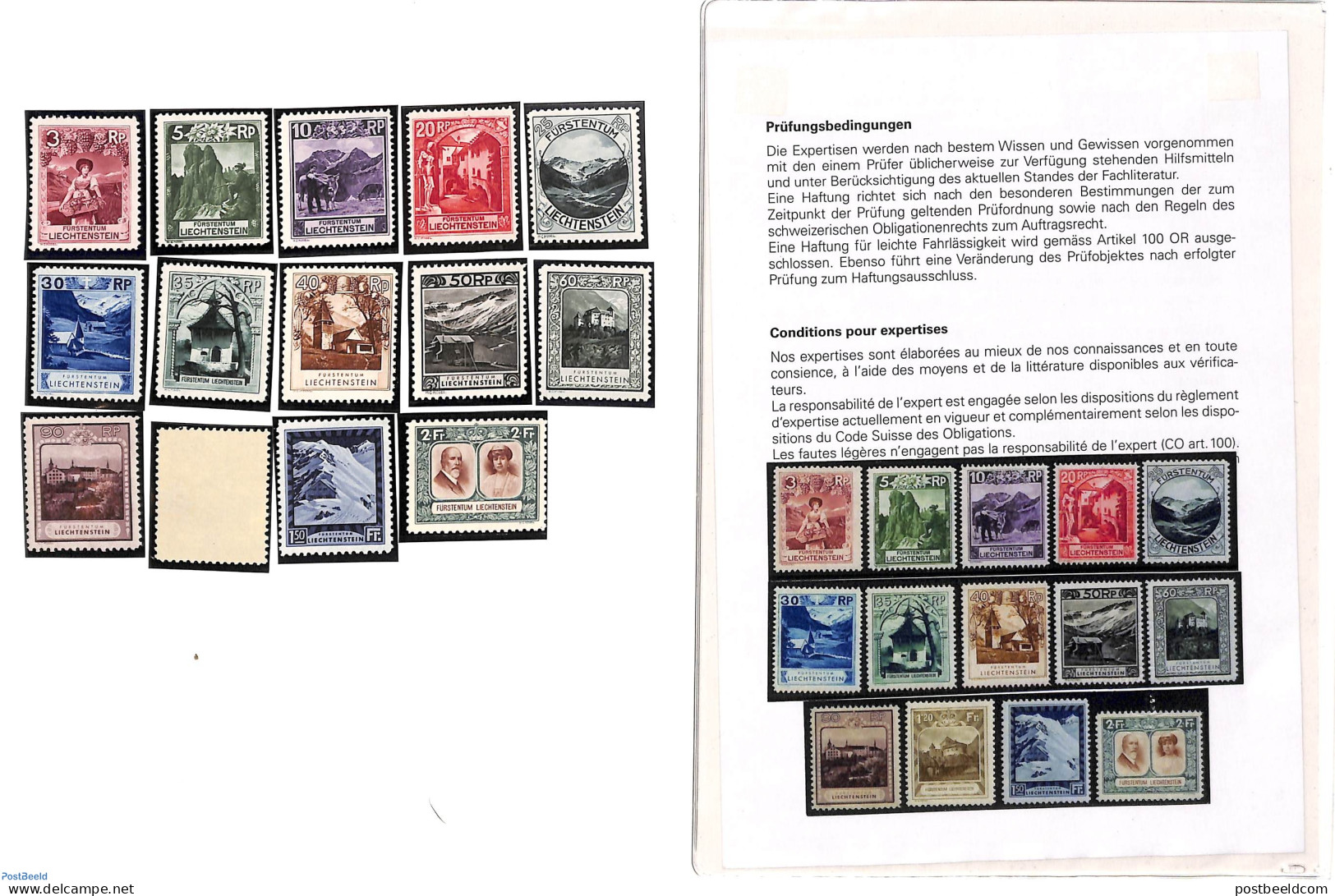 Liechtenstein 1930 Definitives 14, With Attest, Mint NH - Unused Stamps