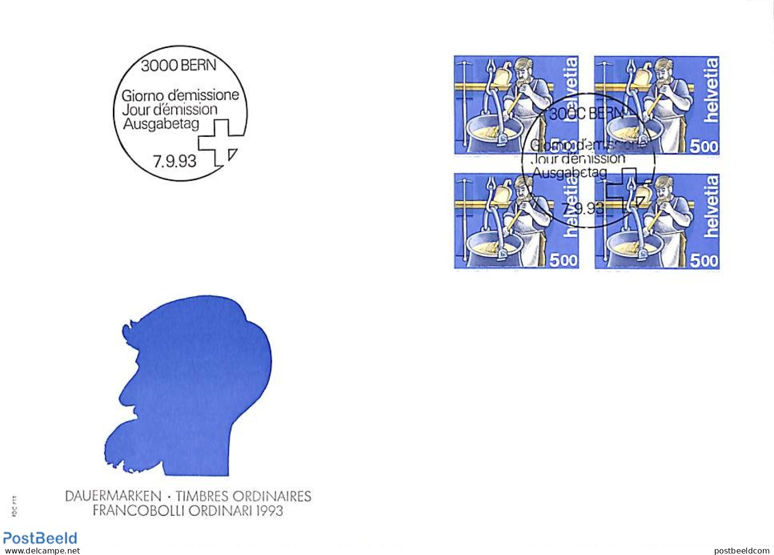 Switzerland 1993 Cheese Making 1v, FDC [+], Postal History, Health - Food & Drink - Cartas & Documentos