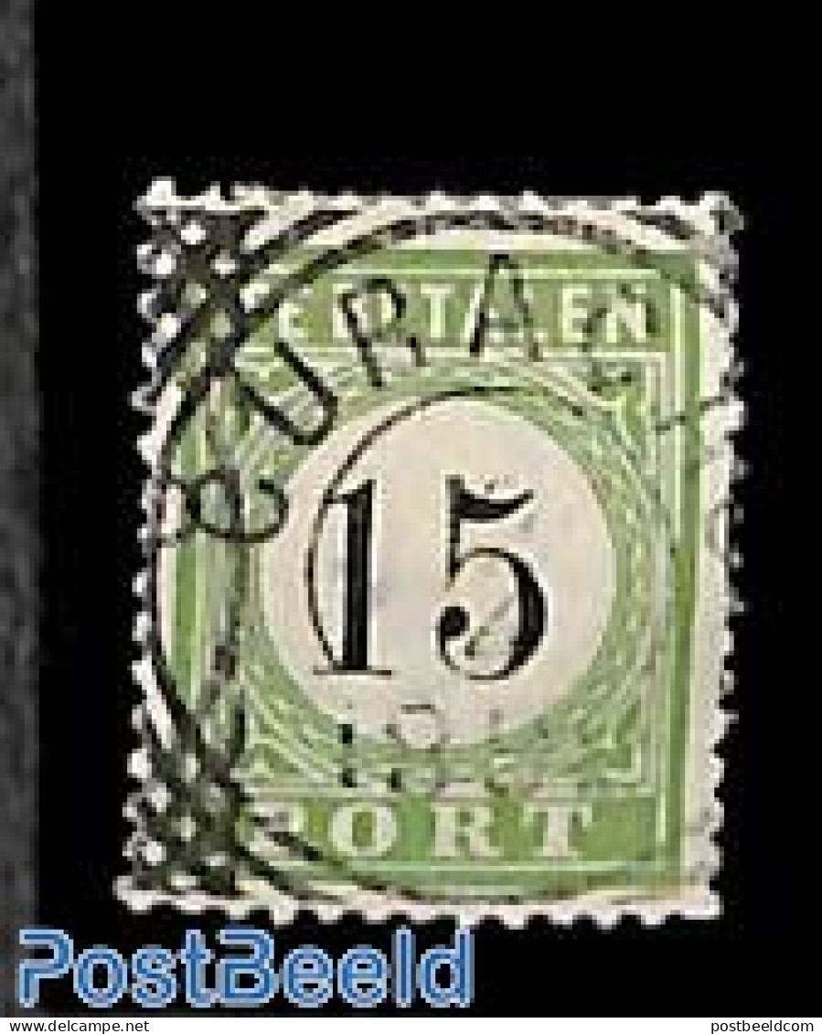 Netherlands Antilles 1889 Postage Due 15c, Type III, Used, Used Or CTO - Other & Unclassified