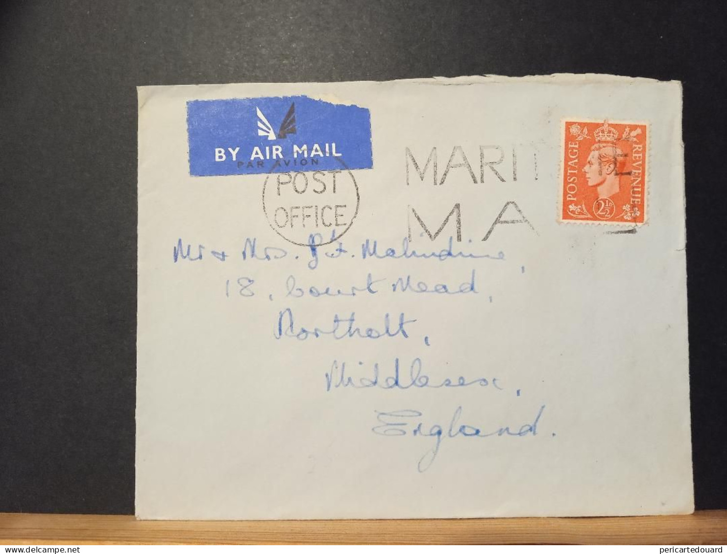 GB,  Post Office Maritime,By Air Mail Sans Bloc Dateur - Covers & Documents