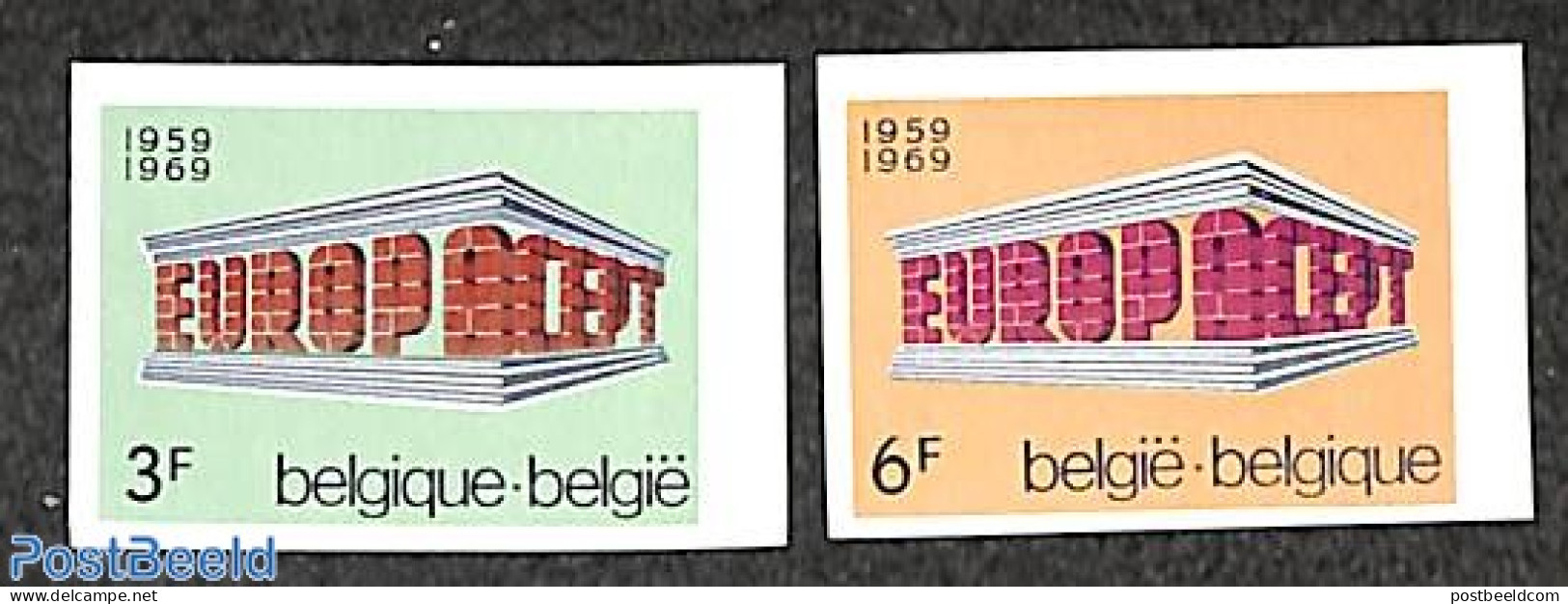 Belgium 1969 Europa 2v, Imperforated, Mint NH, History - Europa (cept) - Ungebraucht