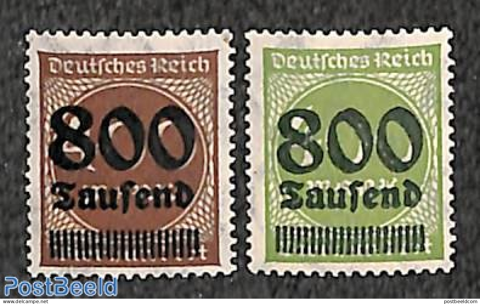 Germany, Empire 1923 Unreleased Overprints 2v, Mint NH - Ungebraucht