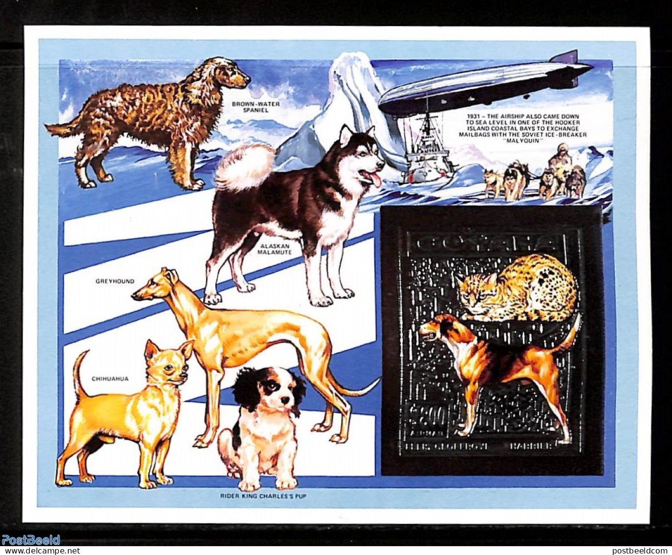 Guyana 1993 Dogs & Cats S/s Imperforated, Silver, Mint NH, Nature - Transport - Cats - Dogs - Ships And Boats - Zeppel.. - Ships