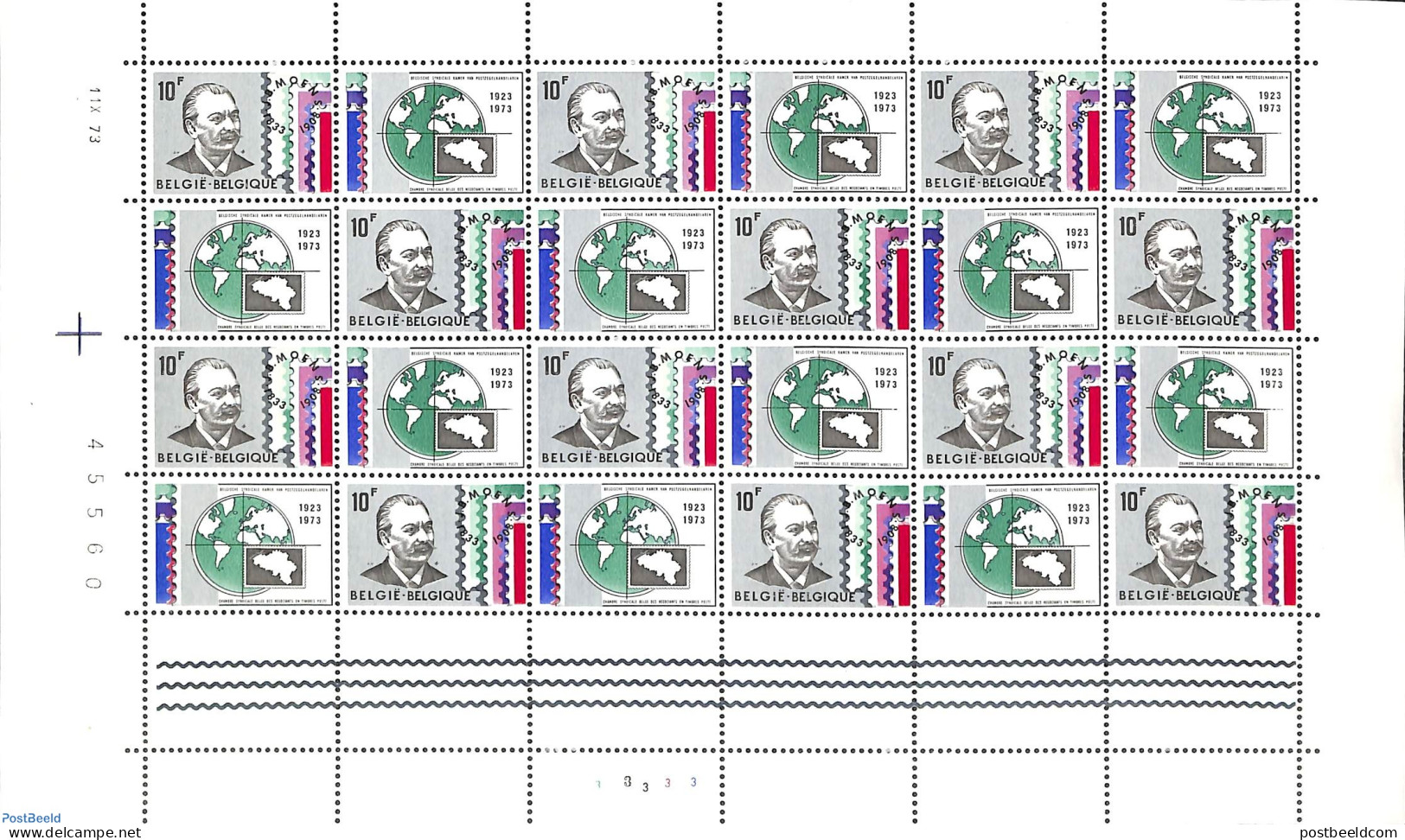 Belgium 1973 J.B. Moens M/s, Mint NH, Philately - Unused Stamps