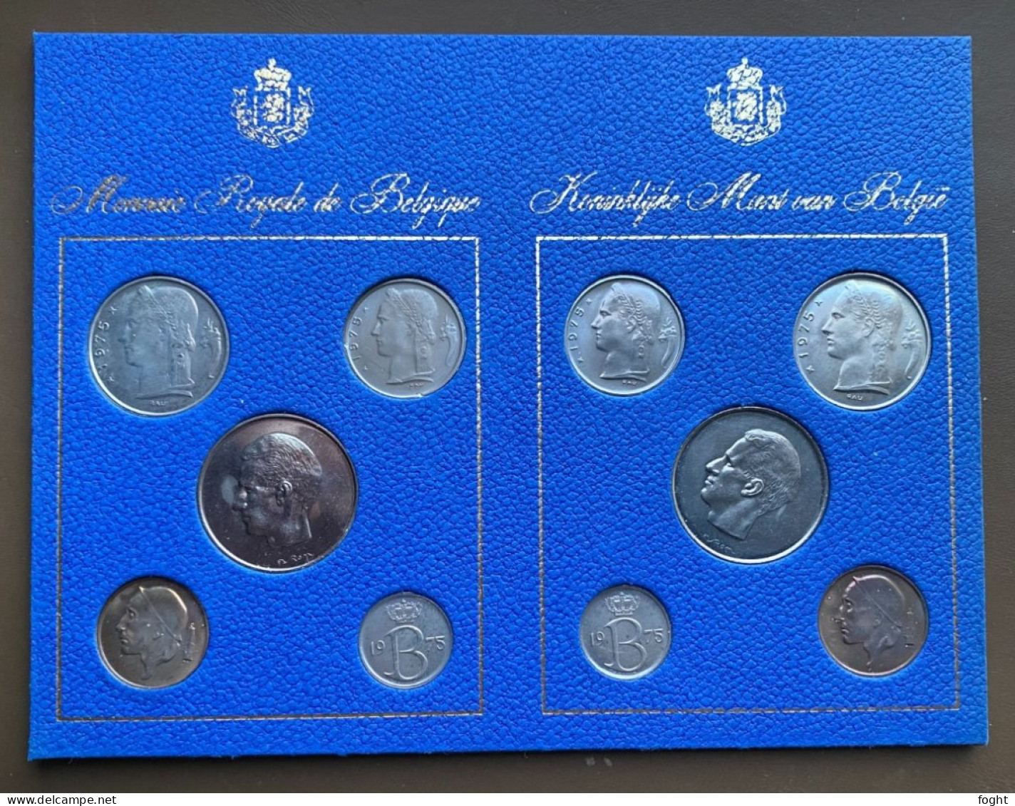 1975 Belgium FDC Set 10 Coins,P#SS11,7517 - FDC, BU, Proofs & Presentation Cases