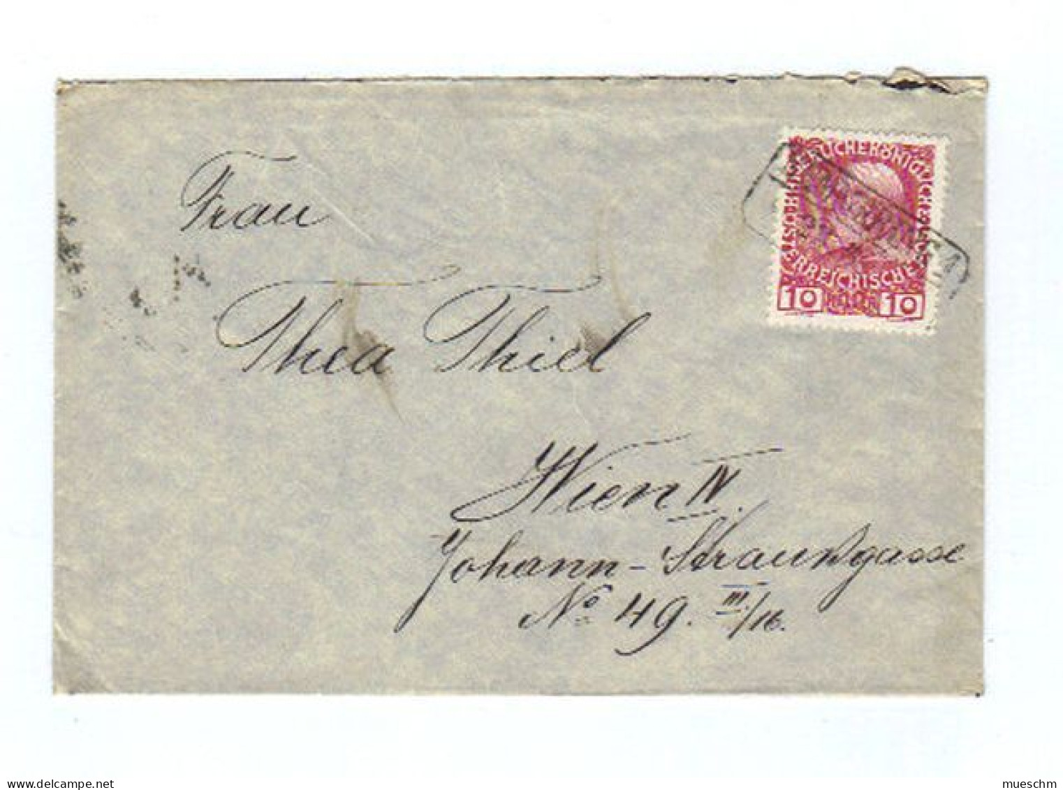 Österreich, 1909, Kl.Briefkuvert, Frankiert Mit Minr.144, Stempel "Semmering 1", Rücks.Ank.stempel "Wien53" (11438W) - Briefe U. Dokumente
