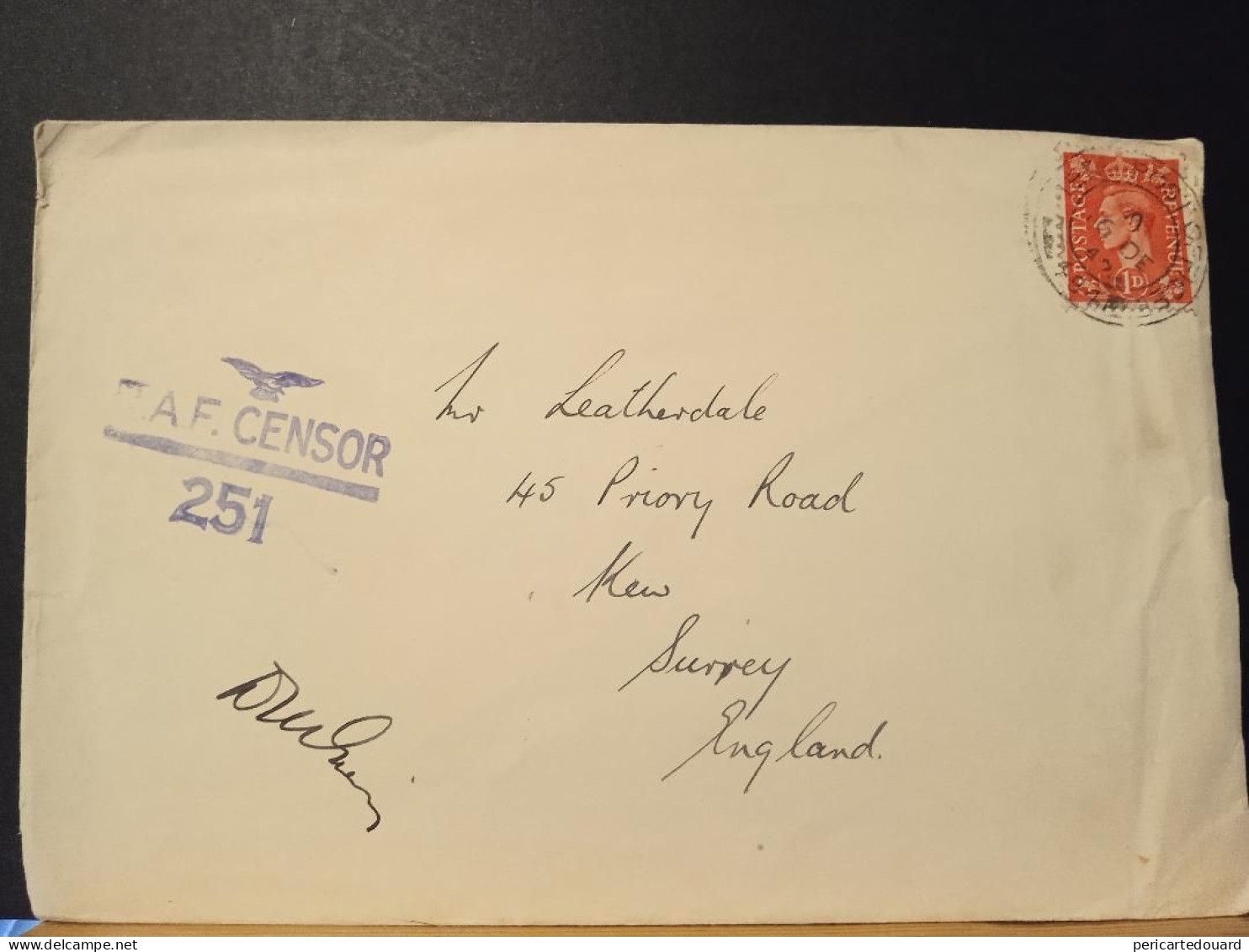 GB, RAF Censor 251, Oblitération FPO 494 Le 16 Décembre 1942 - Storia Postale