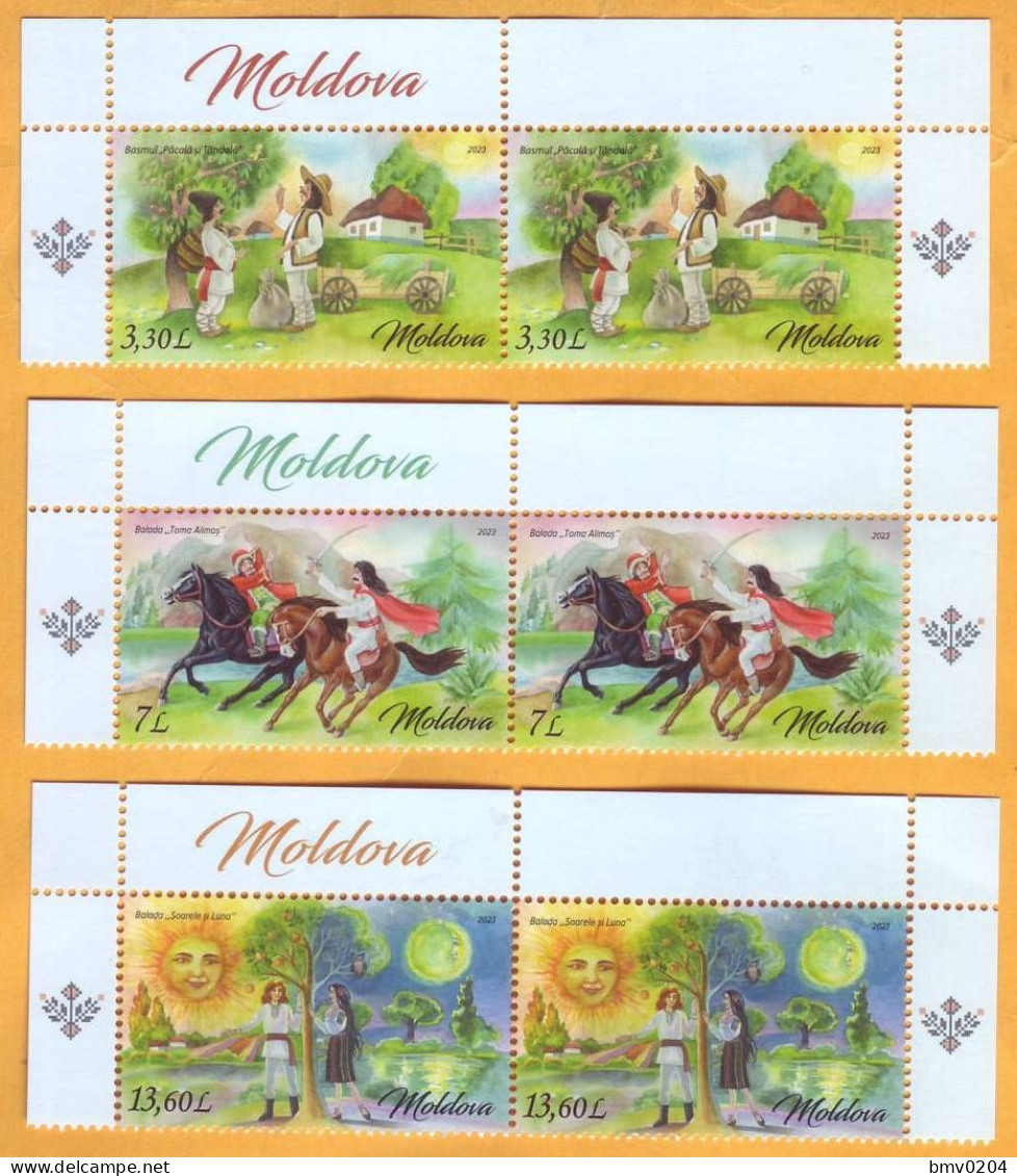 2023  Moldova Moldavie  Postal Stamps Issue „Masterpieces Of Romanian Folklore”  2x3v Mint - Moldova