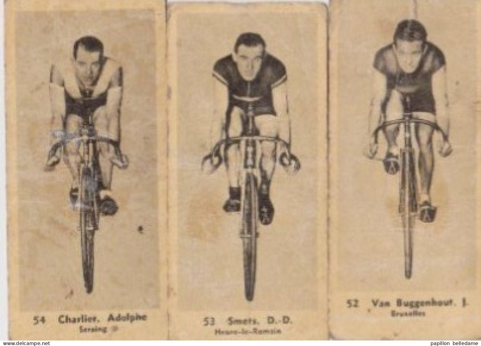 Coureurs Cyclistes Belges  J.VAN BUGGENHOUT (Bruxelles), D.D. SMETS (heure Lr Romain), Adolphe CHARLIER (Seraing) - Other & Unclassified
