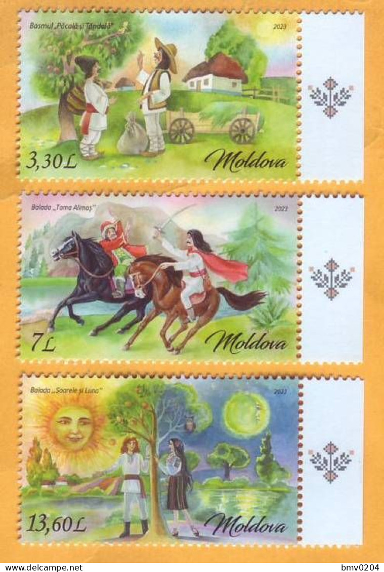 2023  Moldova Moldavie  Postal Stamps Issue „Masterpieces Of Romanian Folklore” 3v Mint - Moldova