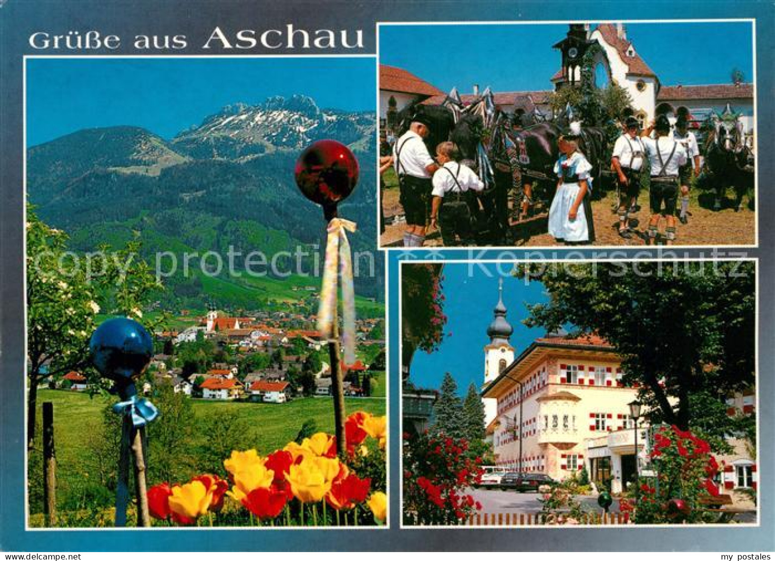 73240915 Aschau Chiemgau Volksfest Trachten Kirche Aschau Chiemgau - Altri & Non Classificati