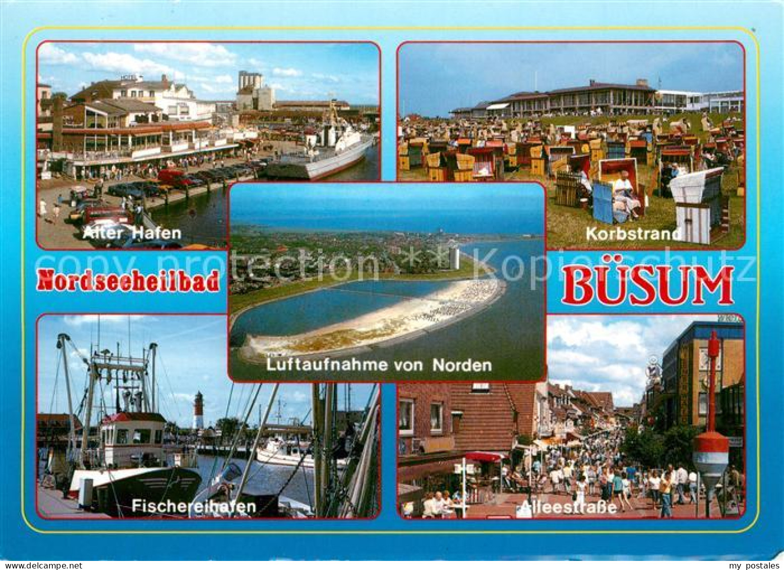 73240910 Buesum Nordseebad Alter Hafen Fliegeraufnahme Fischereihafen Alleestras - Büsum
