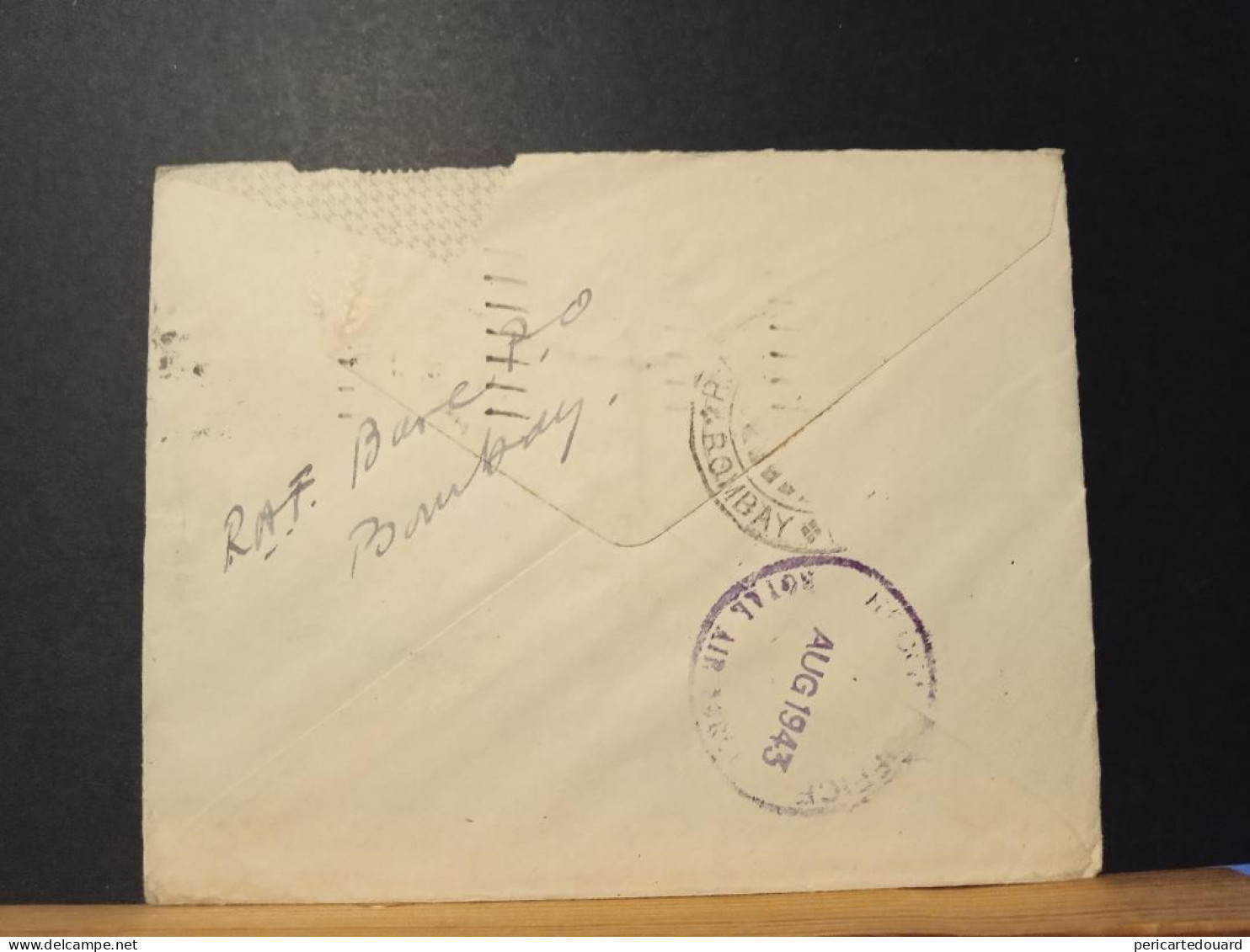 GB, Cachet N° 28 Le 17 Janvier 1943, RAF Base Post Office Bombay Aout 1943 Au Verso, - Cartas & Documentos