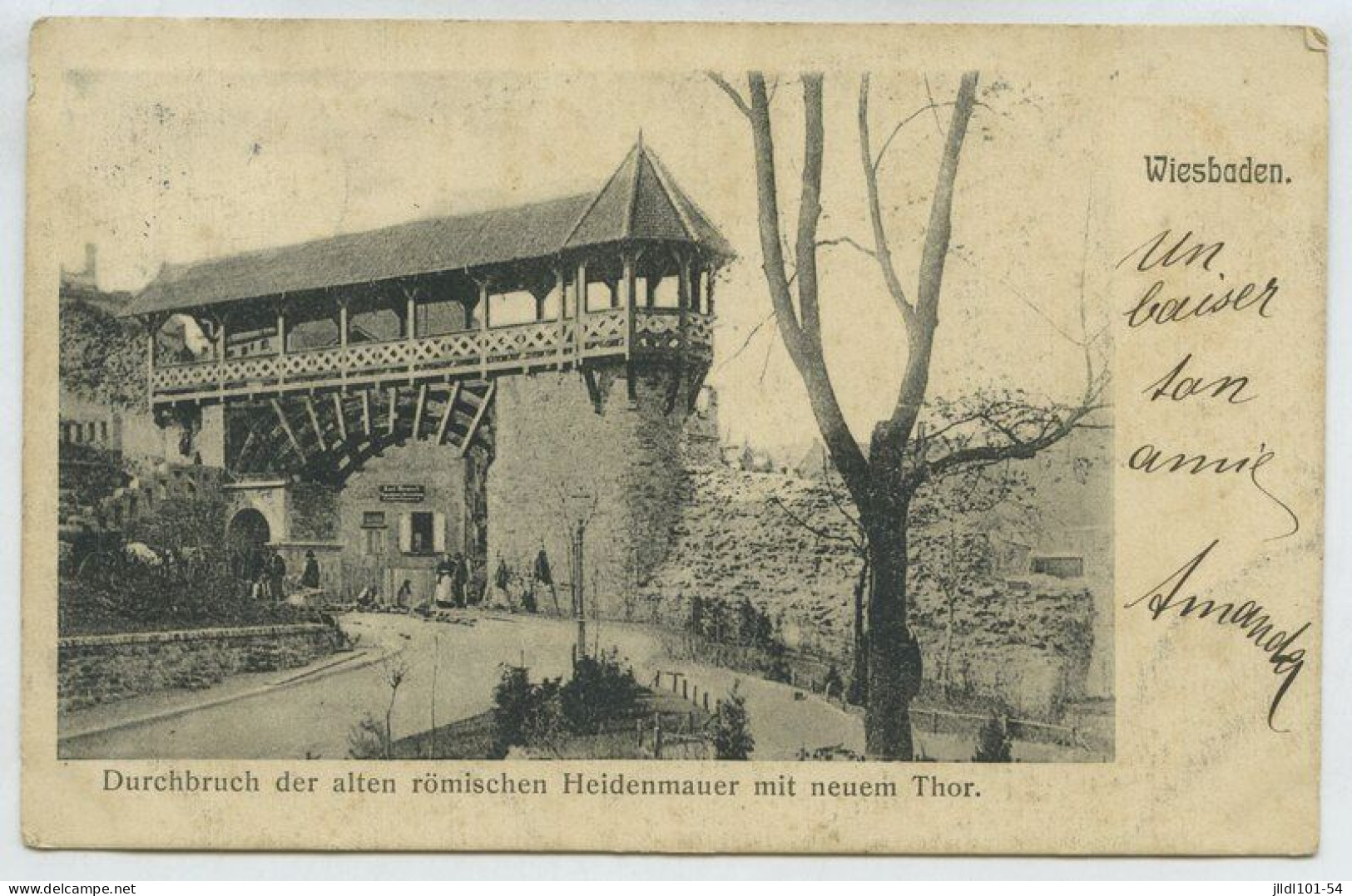 Wiesbaden, Durchbruch Der Alten Römischen Heidenmauer Mit Neuem Thor (lt9) - Wiesbaden