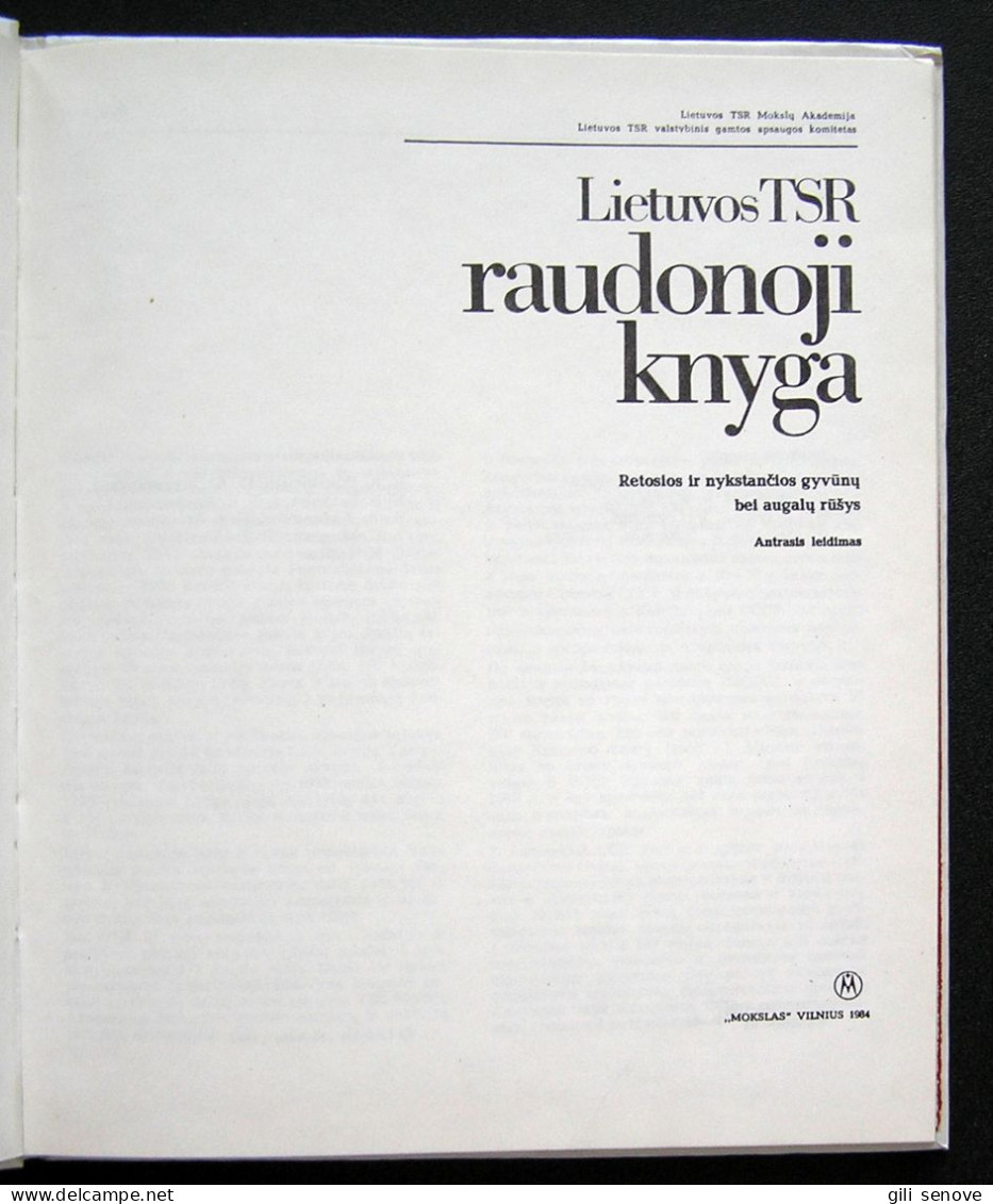Lithuanian Book / Lietuvos TSR Raudonoji Knyga 1984 - Ontwikkeling