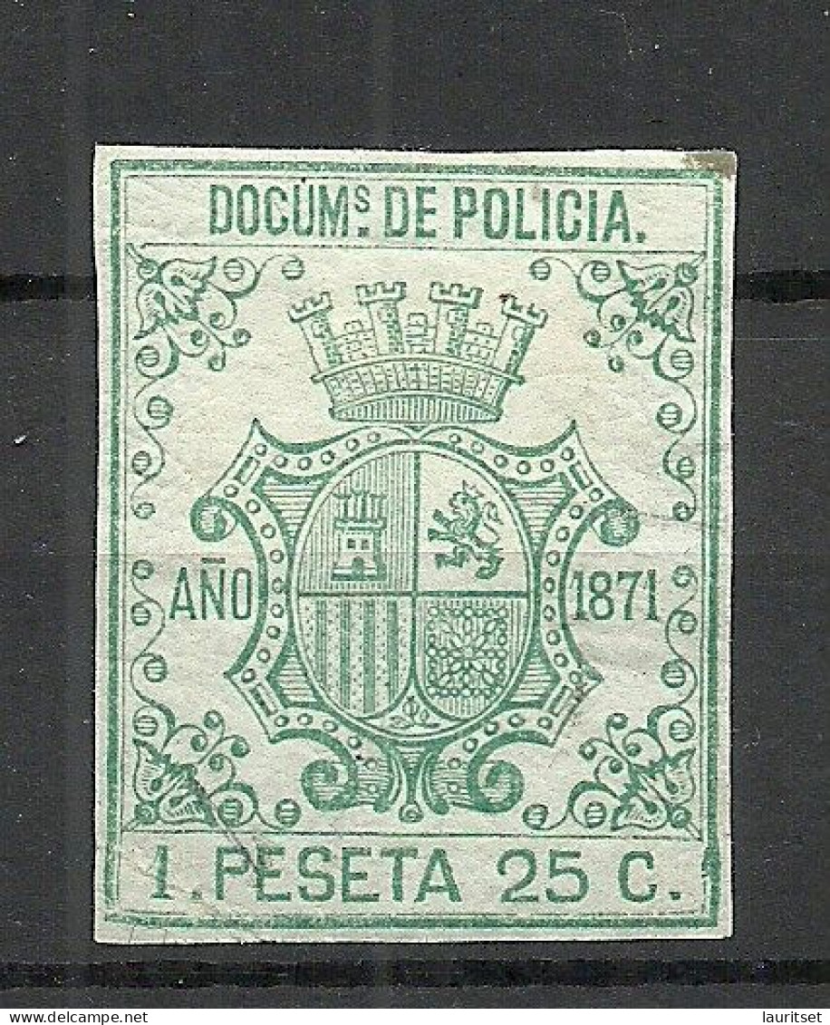 ESPANA SPAIN Cuba ? 1871 Revenue Tax Documentos De Policia Police Tax * - Cuba (1874-1898)