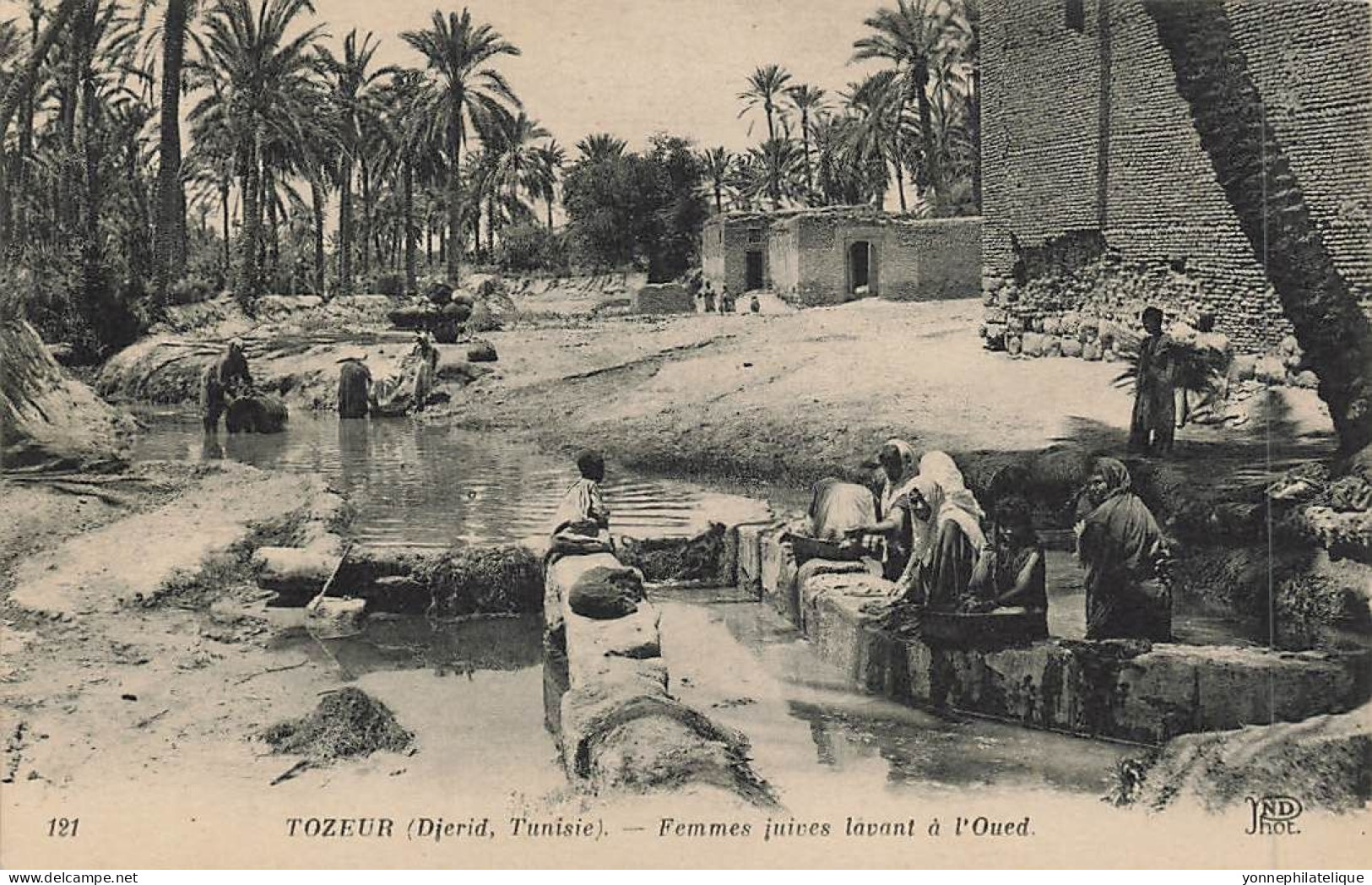 JUDAÏCA - JEWISH - TUNISIE - TOZEUR - Djerid - Femmes Juives Lavant à L'Oued - Jud-473 - Judaika