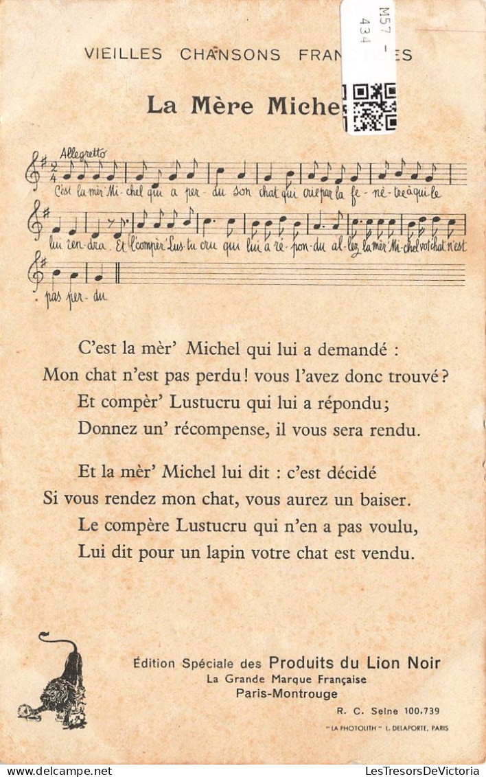 SPECTACLE - Vieilles Chansons Françaises - La Mère Michel - Colorisé - Carte Postale Ancienne - Music And Musicians