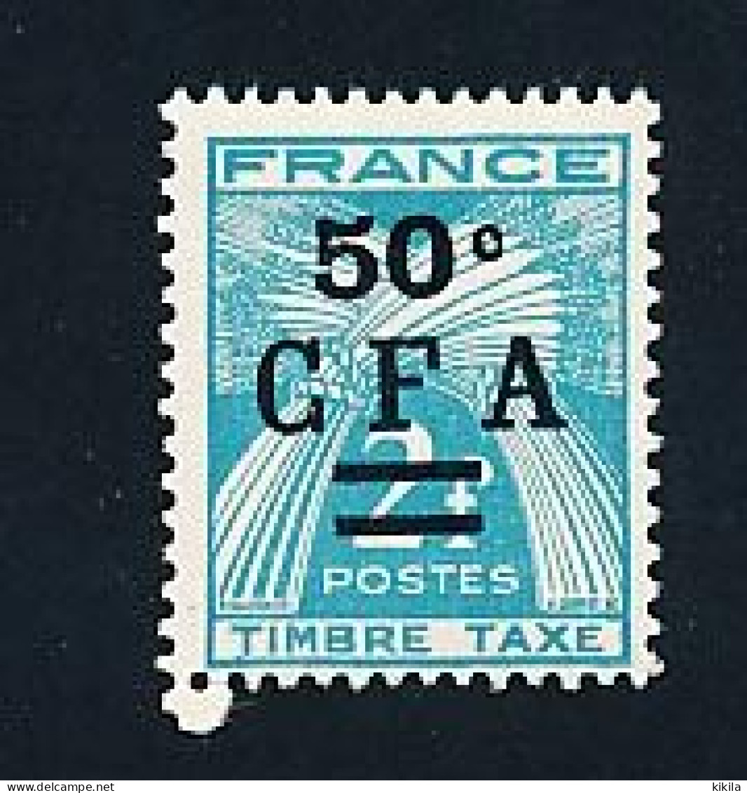 Timbre Neuf De France Surchargés Pour La Réunion 50c CFA Sur 2F Timbre Taxe Gerbe - Postage Due