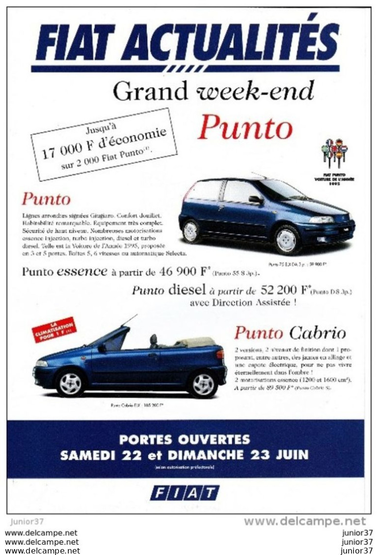 Dépliant Gamme Fiat 1995, - Advertising