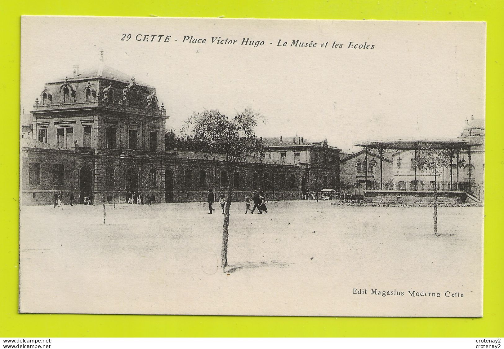 34 CETTE Sète N°29 Place Victor Hugo Le Musée Et Les écoles Kiosque VOIR DOS - Sete (Cette)