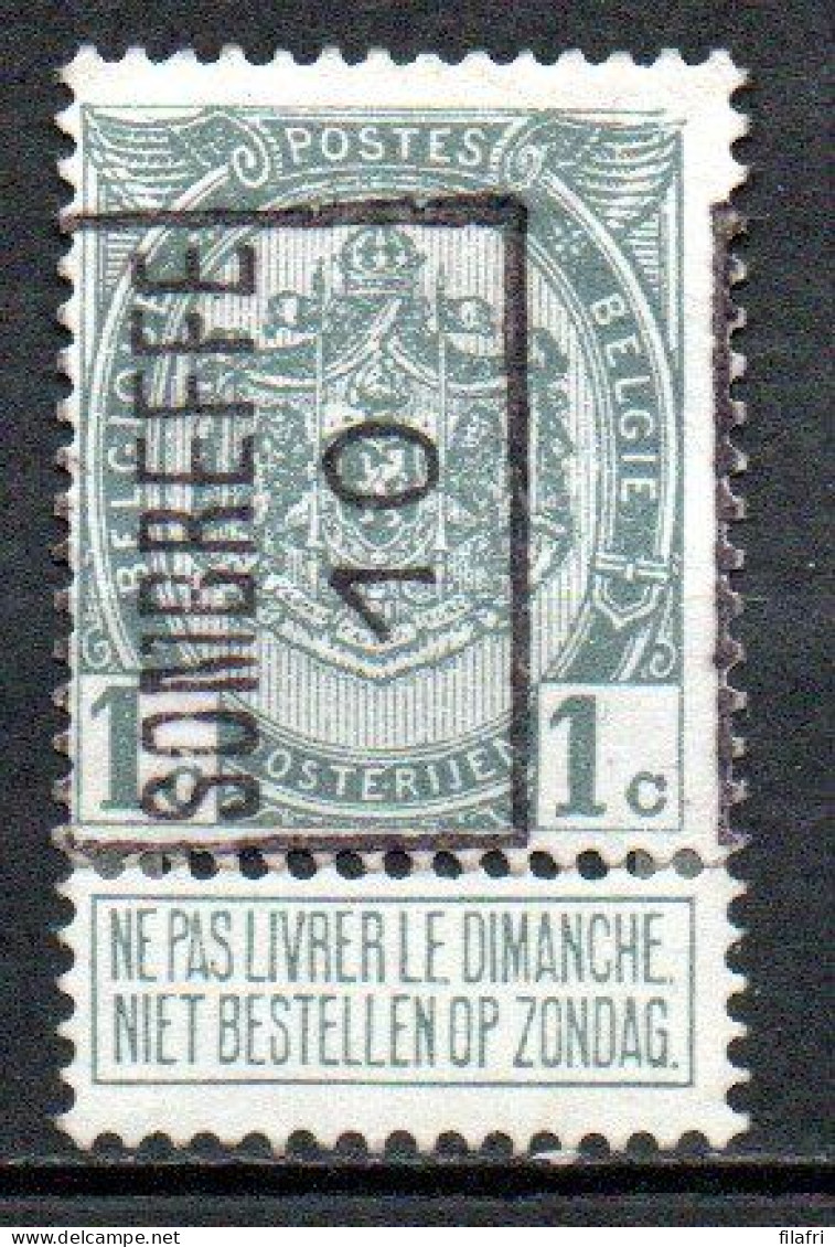 1483 Voorafstempeling Op Nr 81 - SOMBREFFE 10 -  Positie A (zie Opm) - Rollenmarken 1910-19