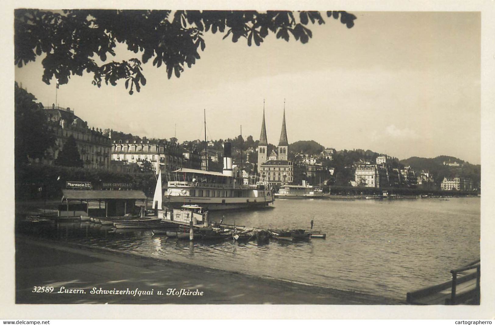 Switzerland Postcard Luzern Schweizerhofquai Paddle Steamer - Lucerna