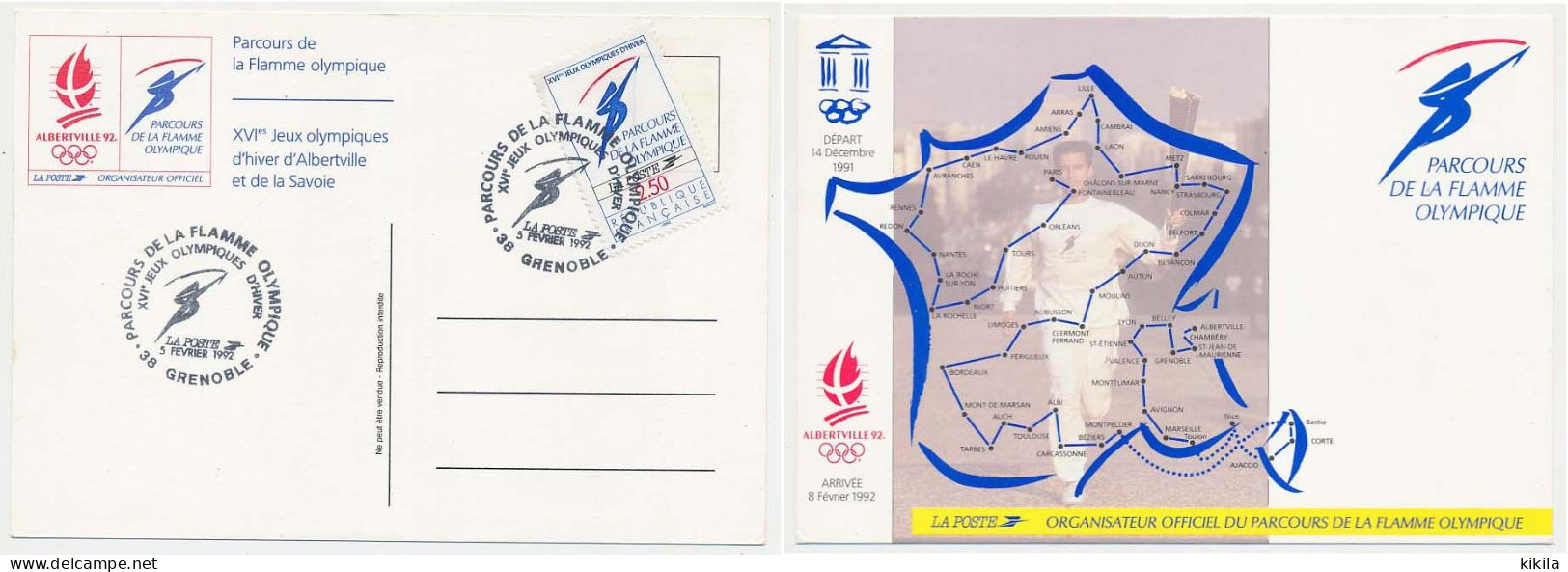CPSM / CPM Savoie ALBERTVILLE 1992 XVI° Jeux Olympiques D'Hiver Parcours De La Flamme Grenoble 05-02-1992 - Albertville