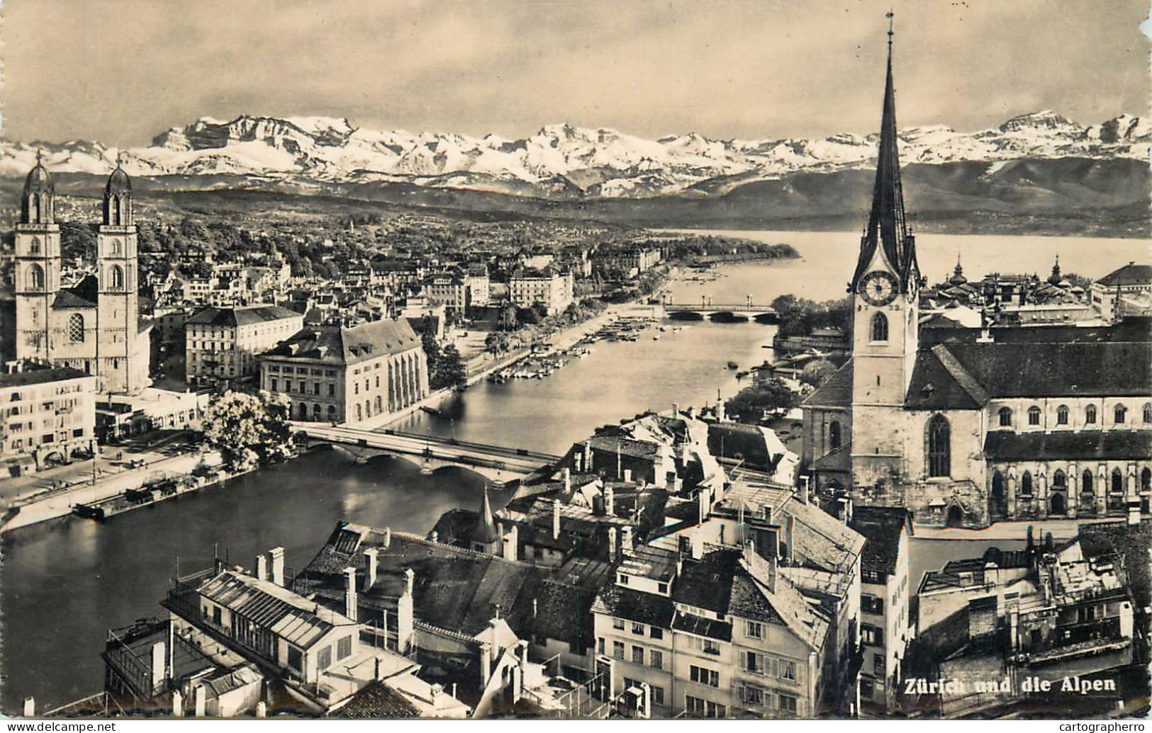 Switzerland Postcard Zürich Und Die Alpen - Zürich