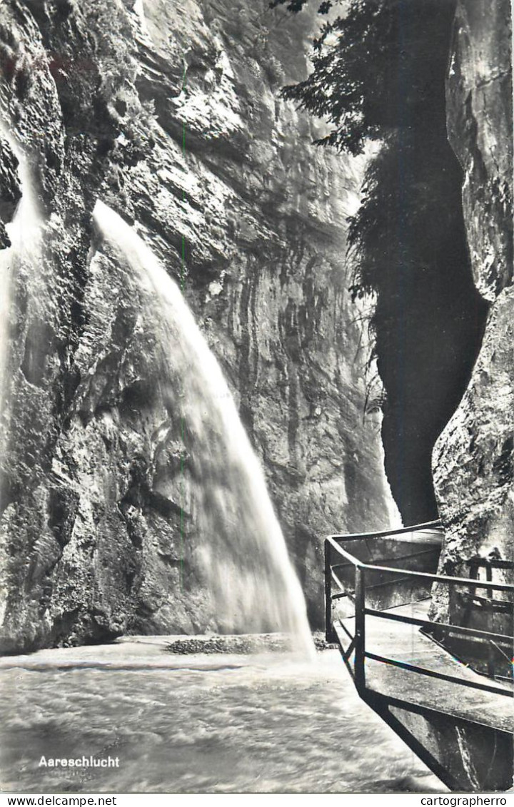 Switzerland Postcard Aareschlucht Waterfall - Altri & Non Classificati